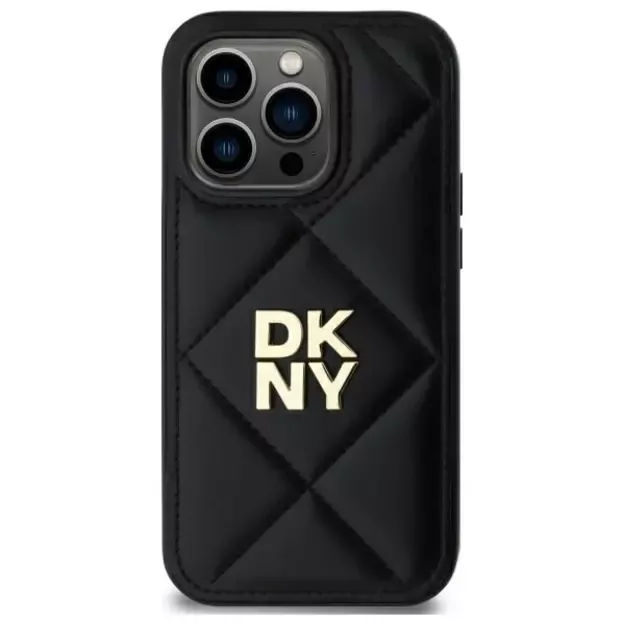 DKNY Quilted Stack Logo iPhone 14 Pro Case - Black 9