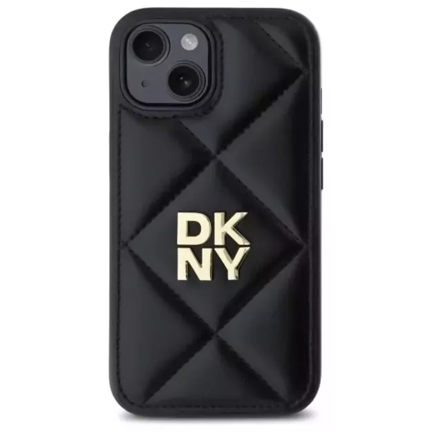 DKNY Quilted Stack Logo iPhone 15 Case - Black 9