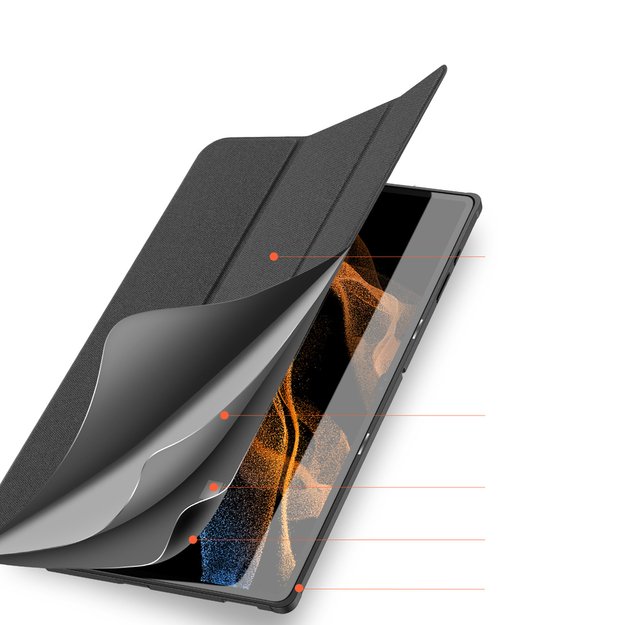 Dux Ducis Domo foldable cover for tablet with Smart Sleep function Samsung Galaxy Tab S8/S9 Ultra stand black 6