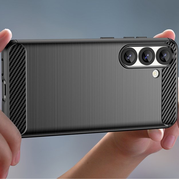 Carbon Case Flexible Silicone for Samsung Galaxy XCover 7 Pro - Black 5