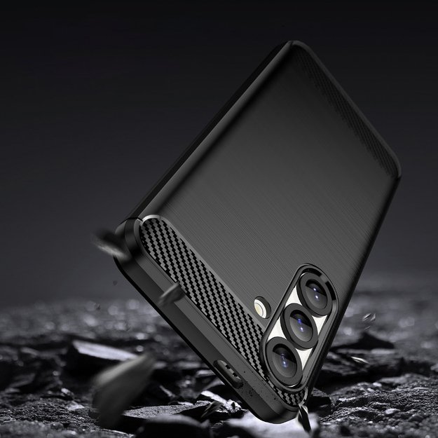 Carbon Case Flexible Silicone for Samsung Galaxy XCover 7 Pro - Black 3
