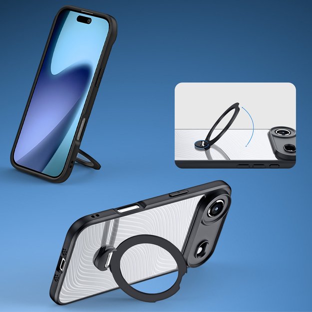 Dux Ducis Aimo Mag Case with Magnetic Ring and Stand for iPhone 17 Air – Black 3