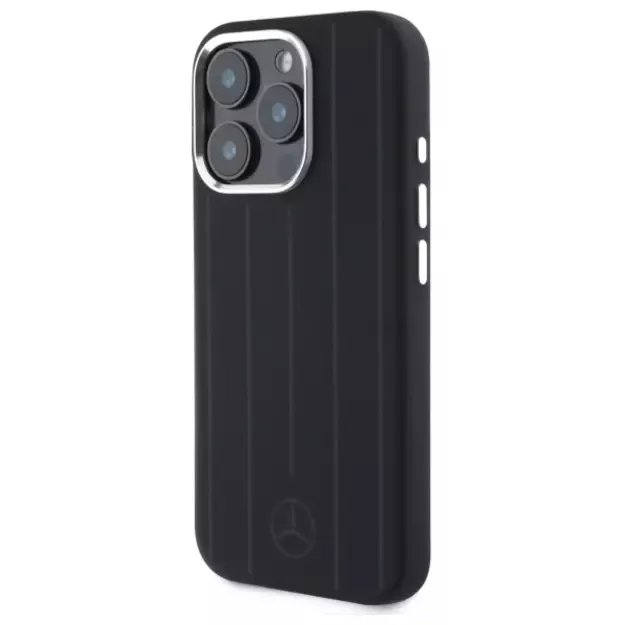 Mercedes Silicone Vertical Tonal Stripes MagSafe Case for iPhone 16 Pro Max - Black 8