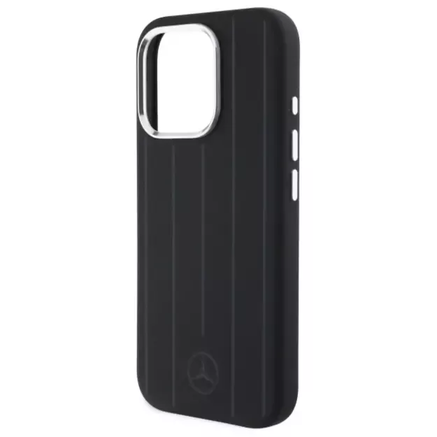 Mercedes Silicone Vertical Tonal Stripes MagSafe Case for iPhone 16 Pro Max - Black 12