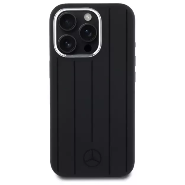 Mercedes Silicone Vertical Tonal Stripes MagSafe Case for iPhone 16 Pro Max - Black 9