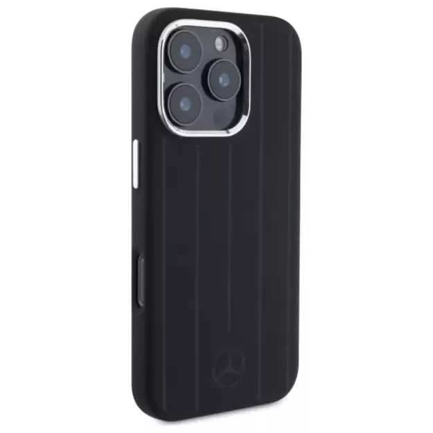 Mercedes Silicone Vertical Tonal Stripes MagSafe Case for iPhone 16 Pro Max - Black 10