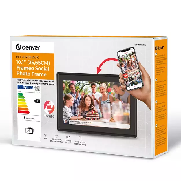 Denver Frameo PFF-1021B 10.1&quot  Digital Frame - Black 8