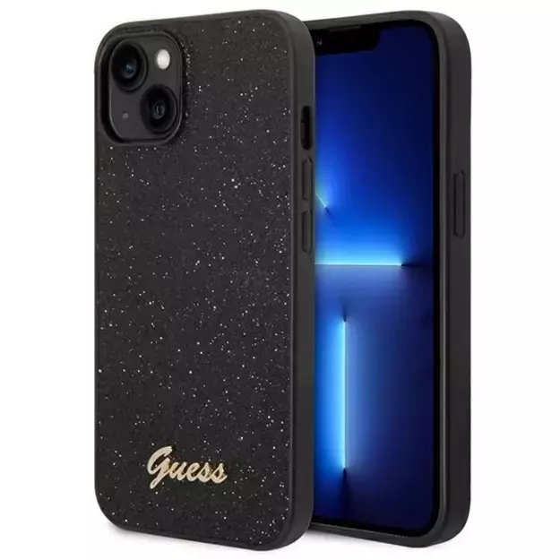 Guess GUHCP14MHGGSHK iPhone 14 Plus 6,7  czarny/black hard case Glitter Script