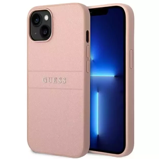 Guess GUHCP14MPSASBPI iPhone 14 Plus 6,7  różowy/pink Saffiano Strap