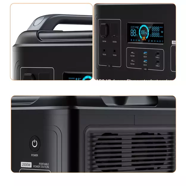 Choetech portable power station LiFePO4 1997Wh 2000W power bank black (BS006 Super Mini) 5