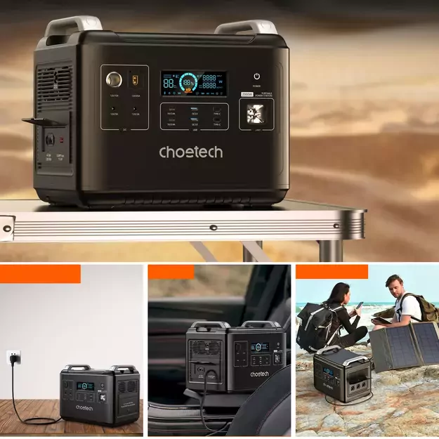 Choetech portable power station LiFePO4 1997Wh 2000W power bank black (BS006 Super Mini) 3