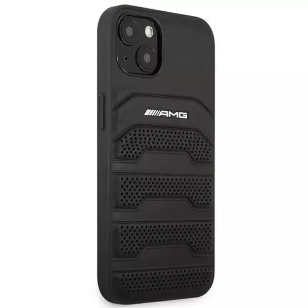 AMG AMHCP14MGSEBK iPhone 14 Plus 6,7 &quot black / black hardcase Leather Debossed Lines 3