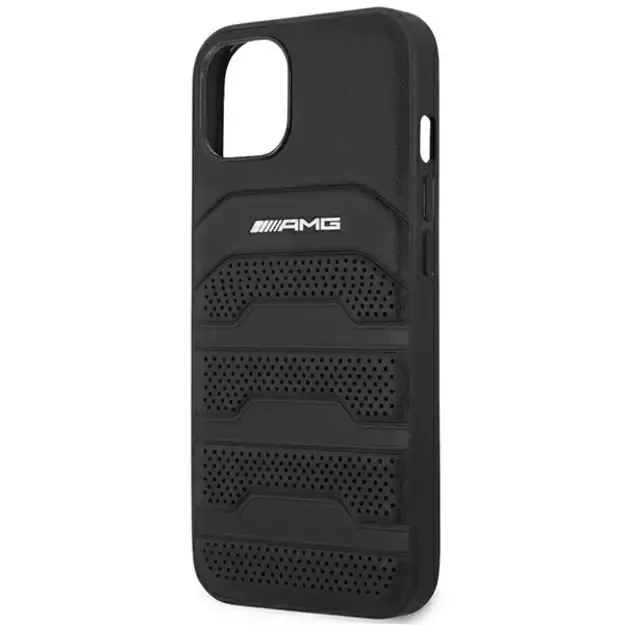AMG AMHCP14MGSEBK iPhone 14 Plus 6,7 &quot black / black hardcase Leather Debossed Lines 5