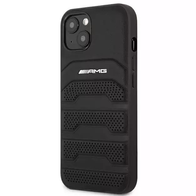 AMG AMHCP14MGSEBK iPhone 14 Plus 6,7 &quot black / black hardcase Leather Debossed Lines 1