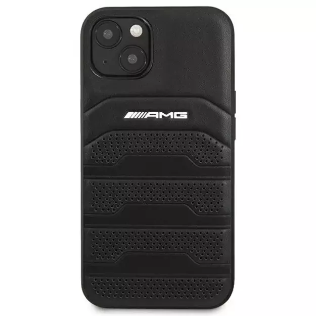 AMG AMHCP14MGSEBK iPhone 14 Plus 6,7 &quot black / black hardcase Leather Debossed Lines 2
