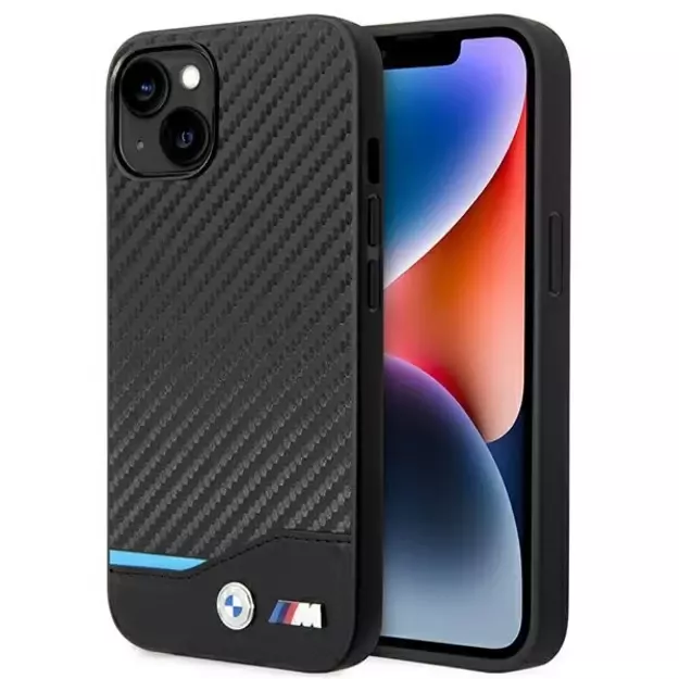 Case BMW BMHCP14S22NBCK iPhone 14 6.1 &quot black / black Leather Carbon