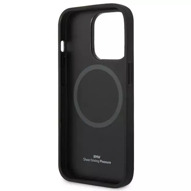 Etui BMW BMHMP14XSLLBK iPhone 14 Pro Max 6,7  czarny/black hardcase Signature Logo Imprint Magsafe 13