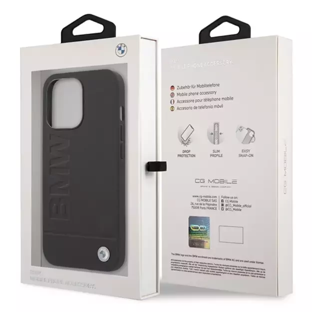 Etui BMW BMHMP14XSLLBK iPhone 14 Pro Max 6,7  czarny/black hardcase Signature Logo Imprint Magsafe 14