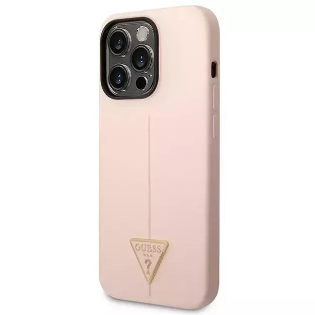 Guess GUHCP14LSLTGP iPhone 14 Pro 6.1&quot  pink/pink hardcase Silicone Triangle 1
