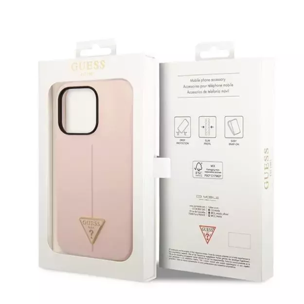 Guess GUHCP14LSLTGP iPhone 14 Pro 6.1&quot  pink/pink hardcase Silicone Triangle 7