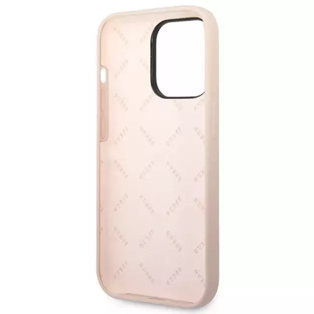 Guess GUHCP14LSLTGP iPhone 14 Pro 6.1&quot  pink/pink hardcase Silicone Triangle 6