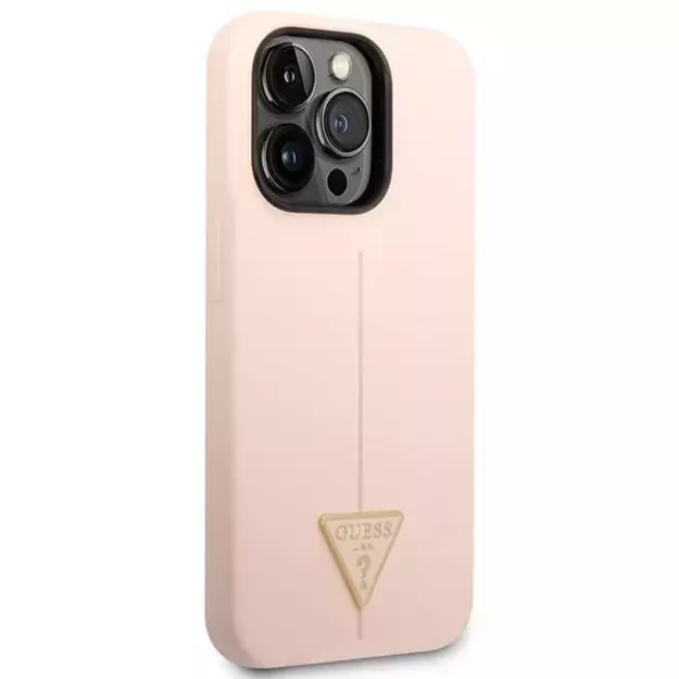 Guess GUHCP14LSLTGP iPhone 14 Pro 6.1&quot  pink/pink hardcase Silicone Triangle 3