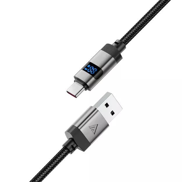 Acefast C15-04 USB-A - USB-C Cable with Display 480Mb/s 66W 1.2m - Black 9