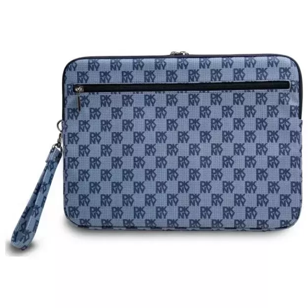 DKNY Sleeve Checkered Pattern Printed Stripes 14&quot  Laptop Case - Blue 4