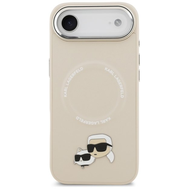 Karl Lagerfeld Karl &amp  Choupette Pins MagSafe Case for iPhone Air - Beige 2