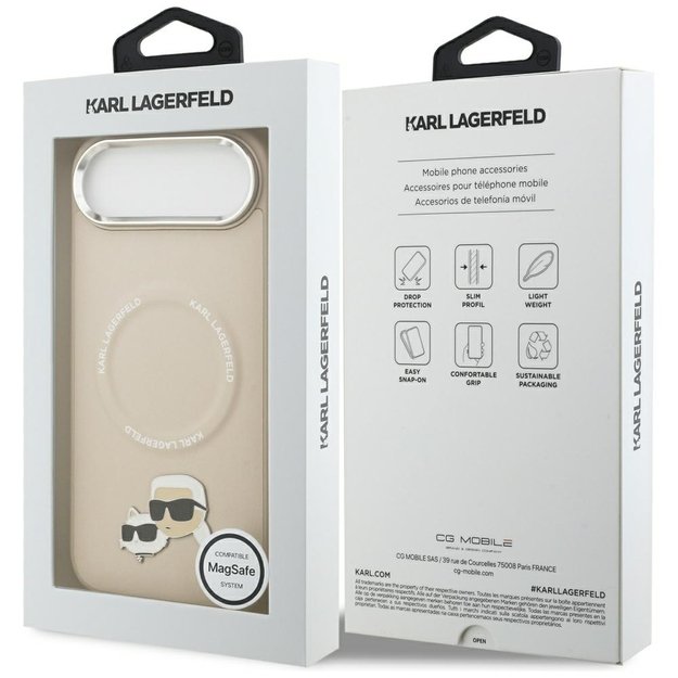 Karl Lagerfeld Karl &amp  Choupette Pins MagSafe Case for iPhone Air - Beige 7