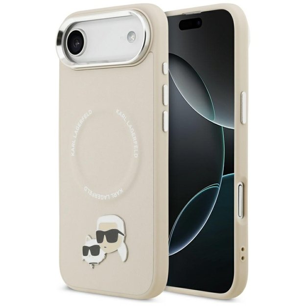 Karl Lagerfeld Karl &amp  Choupette Pins MagSafe Case for iPhone Air - Beige