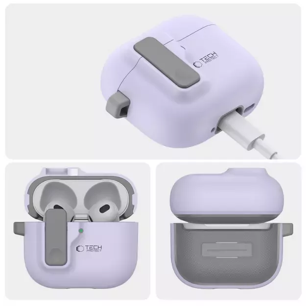 Tech-Protect Slim Hook Case for AirPods 4 - Purple 4