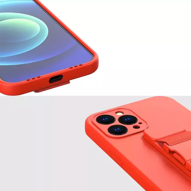 Rope case gel case with a chain lanyard bag lanyard iPhone XR red 4