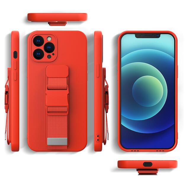 Rope case gel case with a chain lanyard bag lanyard iPhone XR red 20