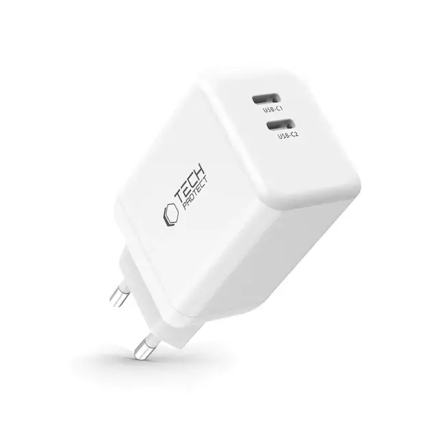 Tech-Protect NC45W-GAN 2-PORT PD45W Charger - White 1