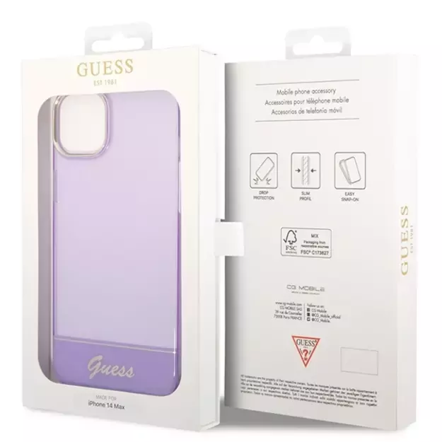 Guess Translucent iPhone 14 6.1&quot  Case - Purple 6