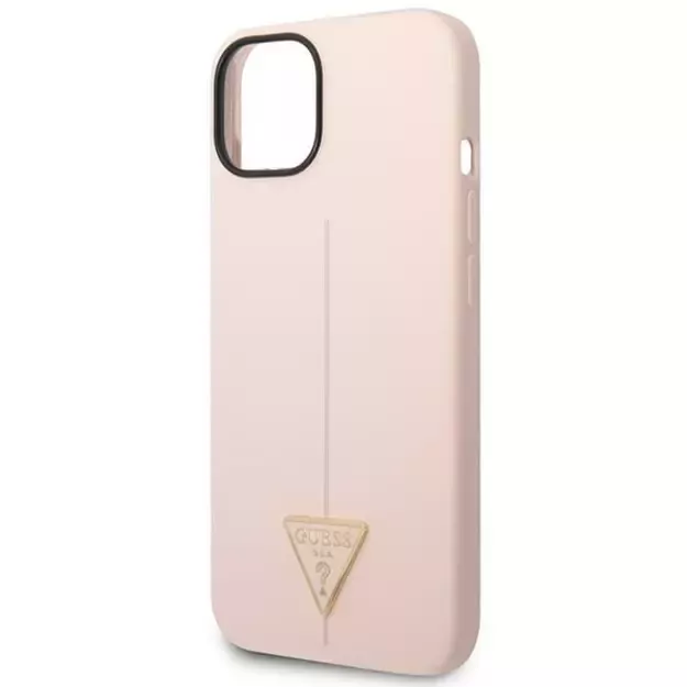 Guess GUHCP14SSLTGP iPhone 14 6.1&quot  pink/pink hardcase Silicone Triangle 5
