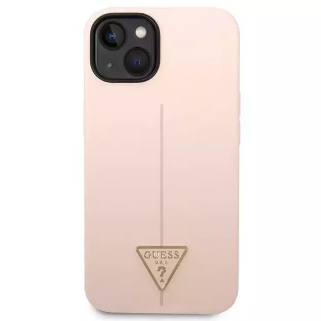 Guess GUHCP14SSLTGP iPhone 14 6.1&quot  pink/pink hardcase Silicone Triangle 2