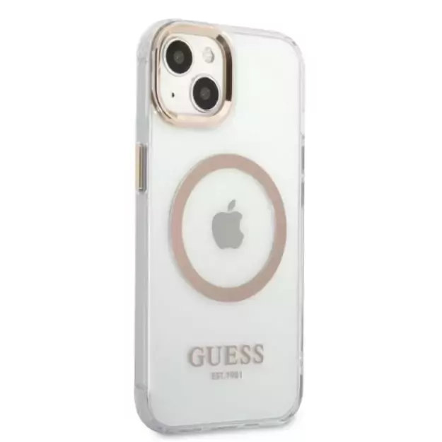 Guess GUHMP13MHTRMD iPhone 13 6.1 &quot gold / gold hard case Metal Outline Magsafe 10