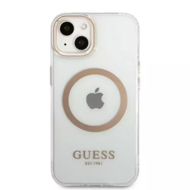 Guess GUHMP13MHTRMD iPhone 13 6.1 &quot gold / gold hard case Metal Outline Magsafe 8