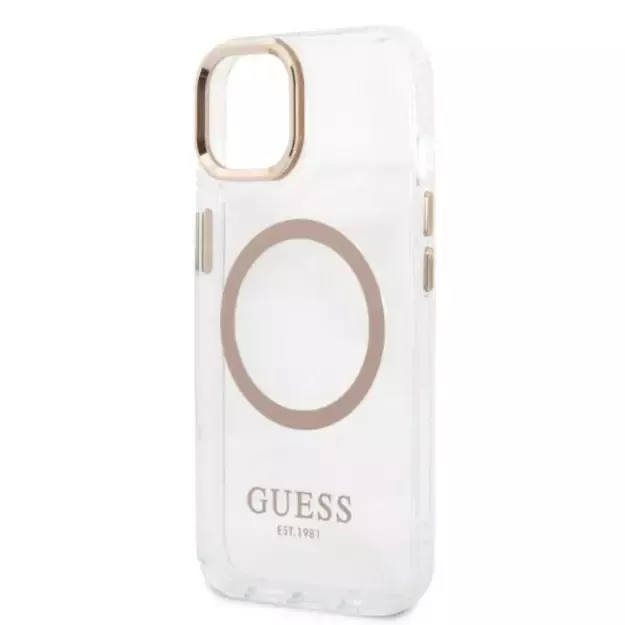 Guess GUHMP13MHTRMD iPhone 13 6.1 &quot gold / gold hard case Metal Outline Magsafe 12