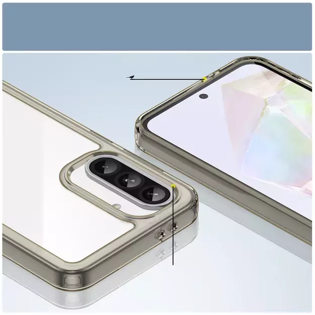Outer Space Case for Samsung Galaxy A26 Cover with Flexible Frame - Semi-Transparent, Black 6