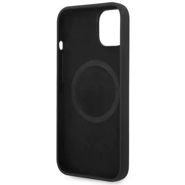 Guess GUHMP14MSBPLK iPhone 14 Plus 6.7&quot  black/black hard case Silicone Logo Plate MagSafe 6