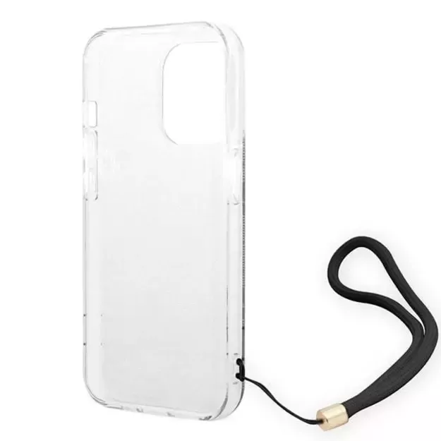 Guess GUOHCP14LH4STK iPhone 14 Pro 6.1 &quot black / black hardcase 4G Print Strap 5