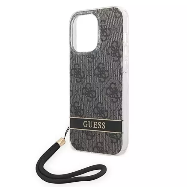 Guess GUOHCP14XH4STK iPhone 14 Pro Max 6.7&quot  black/black hardcase 4G Print Strap 9