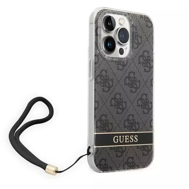 Guess GUOHCP14XH4STK iPhone 14 Pro Max 6.7&quot  black/black hardcase 4G Print Strap 7