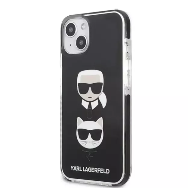 Karl Lagerfeld KLHCP13STPE2TK iPhone 13 mini 5,4 &quot hardcase black / black Karl &amp  Choupette Head 1