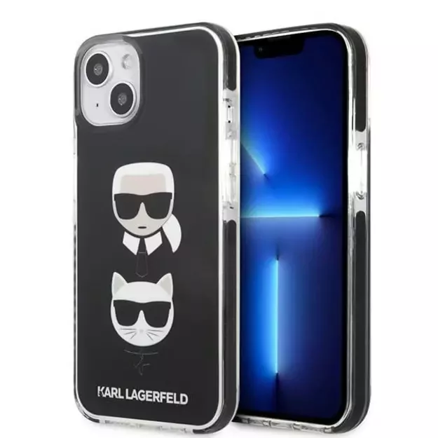 Karl Lagerfeld KLHCP13STPE2TK iPhone 13 mini 5,4 &quot hardcase black / black Karl &amp  Choupette Head