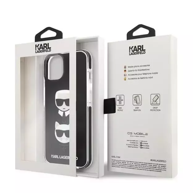 Karl Lagerfeld KLHCP13STPE2TK iPhone 13 mini 5,4 &quot hardcase black / black Karl &amp  Choupette Head 7
