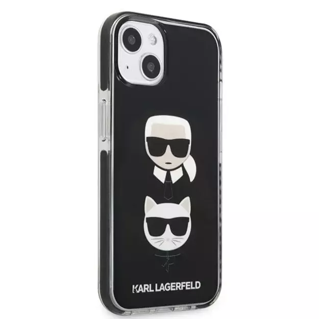 Karl Lagerfeld KLHCP13STPE2TK iPhone 13 mini 5,4 &quot hardcase black / black Karl &amp  Choupette Head 3